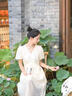 棉致法式碎花連衣裙女2025夏季新款獨特漂亮小個(gè)子收腰顯瘦氣質(zhì)長(cháng)裙子 黃色碎花 L 建議105-115斤 曬單實(shí)拍圖