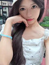 中國黃金（CHINA GOLD）海藍寶色手鏈女藍瑪瑙白水晶手串老婆生日禮物中秋節禮物送女友 單顆白水晶+海藍瑪瑙手串（8mm）【品牌禮盒】 曬單實(shí)拍圖