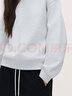歐時力OCHIRLY純棉圓領衛(wèi)衣女長袖T恤休閑上衣寬松通勤25春季新品 灰白 S 曬單實拍圖