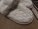 GOEWY棉拖鞋女秋冬季保暖女士棉拖加厚底居家室內防滑毛絨拖鞋男可外穿 百搭杏色【TPR防滑大底+保暖鎖溫+親膚毛絨】 36-37 （適合36-37腳穿） 曬單實(shí)拍圖