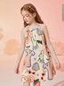 ASK JUNIOR女童連衣裙夏中大童童趣涂鴉滿(mǎn)印休閑吊帶公主裙 花色 160  曬單實(shí)拍圖