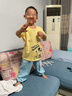 巴布豆兒童套裝夏季薄款男童純棉短袖t恤上衣透氣舒適休閑防蚊褲兩件套 黃 芝士巴布+藍 火箭巴布x 120 曬單實(shí)拍圖