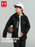 安德瑪（Under Armour）童裝外套兒童春秋季連帽合體版梭織加厚外套休閑夾克254304397 黑色 160 曬單實(shí)拍圖