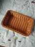潤華年仿藤編收納筐零食筐面包籃長(cháng)方形菜籃塑料超市陳列筐水果籃子 30*20*7茶葉色 曬單實(shí)拍圖