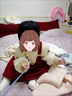 G.DUCKKIDS小黃鴨女童套裝春秋款連衣裙周歲女寶寶公主裙禮服兒童秋冬兩件套 紅色春秋套裝（花朵款夾子） 90 尺碼1~2歲【 80-90cm】 曬單實(shí)拍圖