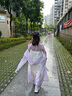 安妮優(yōu)兒漢服女童夏款古裝連衣裙2025新款夏季小女孩兒童公主裙子 紫色130 曬單實(shí)拍圖