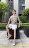 以純（YISHion）冰絲短袖T恤男士2025新款夏季半袖男款上衣服情侶裝寬松男生男裝 J808杏色 M 【110-120斤】 曬單實(shí)拍圖