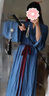 漢服中國(guó)風(fēng)直裾全套女古裝衣服古風(fēng)舞蹈改良裙子魏晉風(fēng)大袖衫套裝 藍(lán)色大袖衫 S 曬單實(shí)拍圖
