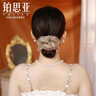 鉑思亞法式歐根紗大腸發(fā)圈女時(shí)尚百搭頭繩高級皮筋發(fā)飾精致頭花發(fā)飾 【黑色】 曬單實(shí)拍圖