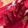 潔麗雅【買(mǎi)一送一】結婚亞麻拖鞋女一對夏季室內居家透氣防滑情侶拖鞋男 新娘紅＋新郎紅 【無(wú)鞋盒】 38-39 新娘紅＋42-43新郎紅 曬單實(shí)拍圖