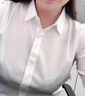 佐馬仕長袖襯衫女修身女士職業(yè)裝商務(wù)正裝白色領(lǐng)工裝襯衣免燙抗皺襯衫 N2655方.領(lǐng)純白色 L /36（95-105斤） 曬單實(shí)拍圖