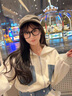 宏資琦休閑褲女裝2025春秋新款減齡開(kāi)衫衣服時(shí)尚拼接牛仔休閑運動(dòng)套裝女 白色 M 曬單實(shí)拍圖