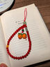 贏(yíng)夫人（Mrs win）紅瑪瑙手機掛鏈手腕短款掛繩女款玉髓掛件吊飾結實(shí)耐用繩 柿柿順心-紅瑪瑙手機鏈  B03-101 曬單實(shí)拍圖