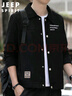 JEEP SPIRIT吉普夾克男春秋季韓版外套男士翻領(lǐng)休閑上衣服男裝 黑色 L 曬單實(shí)拍圖