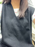 MUJI女式 米蘭諾羅紋編織 背心 針織女裝上衣馬甲25年冬季 BA1QPA5A 黑色 L (165/88A) 曬單實(shí)拍圖