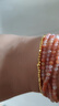 六桂福珠寶 LIU GUI FU JEWELRY黃金五花蹦迪珠手鏈女碎碎冰足金純金四葉草手串鐲子2g送女友老婆 足金五花蹦迪珠手鏈 金重1.77g 手圍約15厘米 曬單實(shí)拍圖