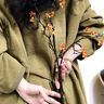朵朵·可可茶之森林 雙層條紋提花 防風(fēng)小立領(lǐng)茶服 純棉家居服套裝  軍綠 M (160) 曬單實(shí)拍圖