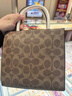 蔻馳（COACH）【品牌直供】女包 CALLY琴譜包手提斜挎包 棕色CBQ34 生日禮物 曬單實(shí)拍圖
