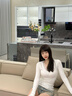 白色v領(lǐng)蕾絲內(nèi)搭打底衫女春秋季2025新款外穿修身長袖t恤女上衣服 白色 M 曬單實拍圖