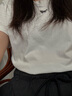 FILA FUSION斐樂潮牌女子針織短袖衫2025秋新款時尚半拉鏈修身T恤 云白色-WT S 160/80A/S 曬單實(shí)拍圖