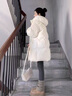 鹿王戀雪云朵泡芙羽絨棉服女冬季2025年新款中長(cháng)款小個(gè)子加厚保暖棉襖外套 米白色  XL 140-160斤 曬單實(shí)拍圖