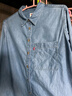 Levi's李維斯冰酷系列25年新款女士美式刺繡商務(wù)休閑牛仔襯衫 藍色 003YP-0002 M 曬單實(shí)拍圖