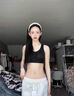 LEONISA2025新款前扣內(nèi)衣女提拉聚攏防下垂駝背塑形美背運動背心式文胸罩 黑色 M [32/70ABC] 曬單實拍圖