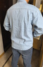 名創(chuàng  )優(yōu)品（MINISO）牛仔襯衫男款秋季純棉襯衣深藍丹寧風(fēng)水洗長(cháng)袖工裝外套 淺藍 2XL 曬單實(shí)拍圖