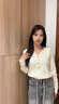 衣品元打底衫女小香風(fēng)內(nèi)搭春秋2025新款v領(lǐng)針織衫長袖修身顯瘦百搭上衣 杏色（高彈力款） 均碼 杏色（80-110斤） 曬單實(shí)拍圖