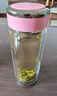 希諾（HEENOOR）抗菌玻璃杯雙層透明水杯女高顏值過(guò)濾泡茶杯子X(jué)N-1951粉色 270mL 曬單實(shí)拍圖