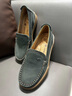 歡騰（HANG TEN）樂(lè )福鞋女秋冬新品真皮透氣一腳蹬單鞋女通勤風(fēng)平底女士休閑鞋 墨綠（皮鞋碼） 37 曬單實(shí)拍圖
