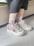鴻星童原創(chuàng  )丑萌大頭鞋女2025夏季新款可愛(ài)蝴蝶小白鞋子厚底學(xué)生面包板鞋 粉銀 38 曬單實(shí)拍圖