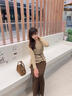 欣妃羽欣妃羽氣質(zhì)名媛套裝女2025秋季新款法式鏤空針織罩衫搭連衣裙 M 曬單實拍圖