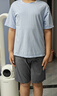 貓人莫代爾兒童睡衣家居服男女童夏季居家服 藍灰色 150cm 曬單實(shí)拍圖