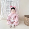 班喜迪【三防】嬰兒羽絨服連體衣冬季寶寶衣服白鴨絨連帽外出服秋冬爬服 粉色 80 曬單實(shí)拍圖