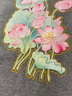 國風(fēng)金邊荷花蓮花燙畫圖案T恤衣服貼花熱轉(zhuǎn)印貼荷葉帆布包圖案貼 碧荷仙韻 曬單實(shí)拍圖