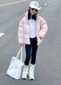 圖圖小象童裝女童羽絨服2025冬裝新品兒童三防短款大童白鴨絨外套加厚保暖 黑色 150 【身高約150cm】 曬單實拍圖