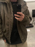 7家優(yōu)品復古解構毛領(lǐng)外套男士秋冬加厚飛行員夾克男座山雕百搭高級感棉衣 QYRJ-M6026軍綠 XL 曬單實(shí)拍圖