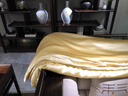RIK SMITS高檔 6A 級黃金絲 100% 桑蠶絲提花蠶絲被芯 高端送禮家用空調被 6A級黃金繭雪絨花金色 220*240 黃金絲凈重4斤春秋被 曬單實(shí)拍圖