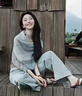 佐敘藍(lán)灰格子棉麻手感圍巾女新款素雅防曬大方巾空調(diào)房外搭薄款披肩女 藍(lán)灰格子 （130cm*130cm） 曬單實(shí)拍圖