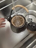 塘墨軒黑陶1.5升燒水壺大壺口復(fù)古陶瓷煮茶壺電陶爐煤氣明火提梁養(yǎng)生壺 黑砂大夕陽(yáng)壺+智能木紋電陶爐 曬單實(shí)拍圖