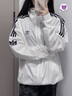 adidas經(jīng)典三條紋運(yùn)動(dòng)連帽夾克外套男女春季新款阿迪達(dá)斯三葉草 亮白   S 曬單實(shí)拍圖