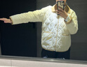 雪中飛雪中飛輕薄羽絨服女短款拼接撞色翻領秋冬菱格襯衫領外套米白色 L 曬單實拍圖