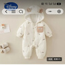 迪士尼（Disney）嬰兒衣服秋冬裝新生寶寶保暖薄棉連體衣幼兒冬季滿月外出棉衣 米白色 90碼(建議9-12個(gè)月) 曬單實(shí)拍圖