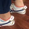 Onitsuka Tiger鬼?；⒎夹荒_蹬懶人鞋泰格男鞋女鞋老虎板鞋經(jīng)典款真皮阿甘鞋 白藍金《帆布鞋》 44 曬單實(shí)拍圖