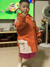 papa爬爬冬季兒童棉服兩件套男女寶寶連帽中長(cháng)款外出保暖 橘紅色 110 cm 曬單實(shí)拍圖