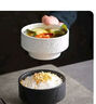 E7 生活米飯碗【兩個(gè)裝】家用黑白陶瓷碗日式米飯碗小湯碗巖石紋甜品碗 陶瓷米飯碗【4.5寸白+黑】 曬單實(shí)拍圖