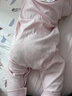 babycare寶寶連體衣純棉新生兒長袖爬服哈衣滿月嬰兒衣服 薄紗粉  80cm 曬單實拍圖