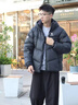 駱駝火山PRO鵝絨服情侶款面包服2025新款鵝絨速暖羽絨服連帽防風(fēng)外套 幻影黑 L 曬單實(shí)拍圖