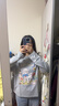 UR2025秋季新款女裝休閑趣味萌寵印花長(cháng)袖T恤UYL450256 花灰 S 曬單實(shí)拍圖